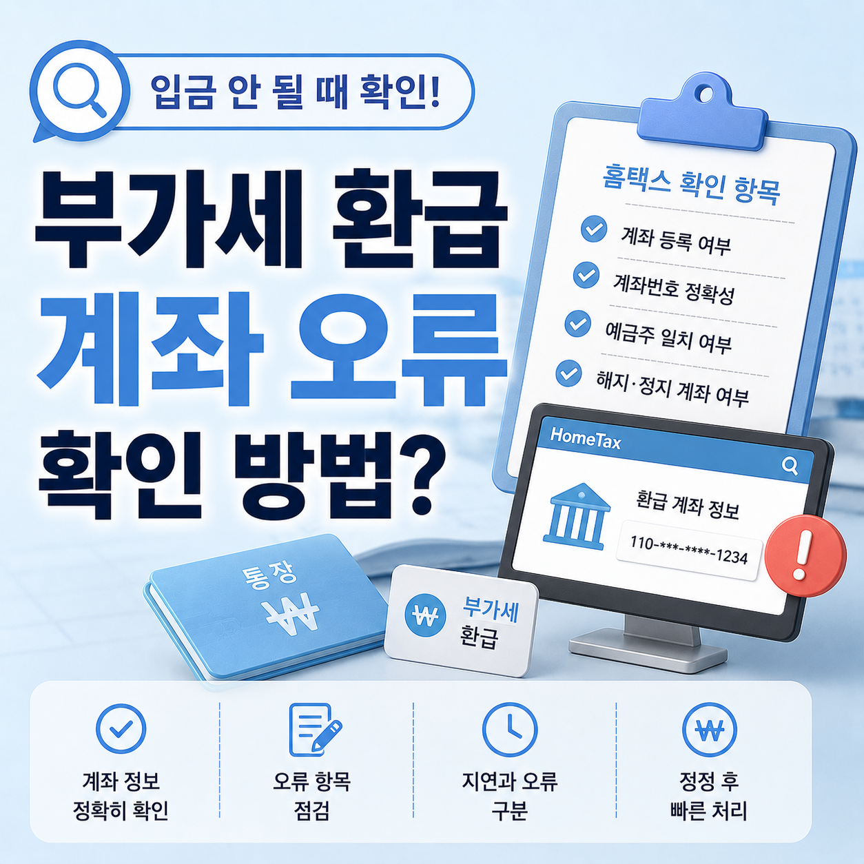 부가세 환급 계좌 오류 확인 방법 안내
