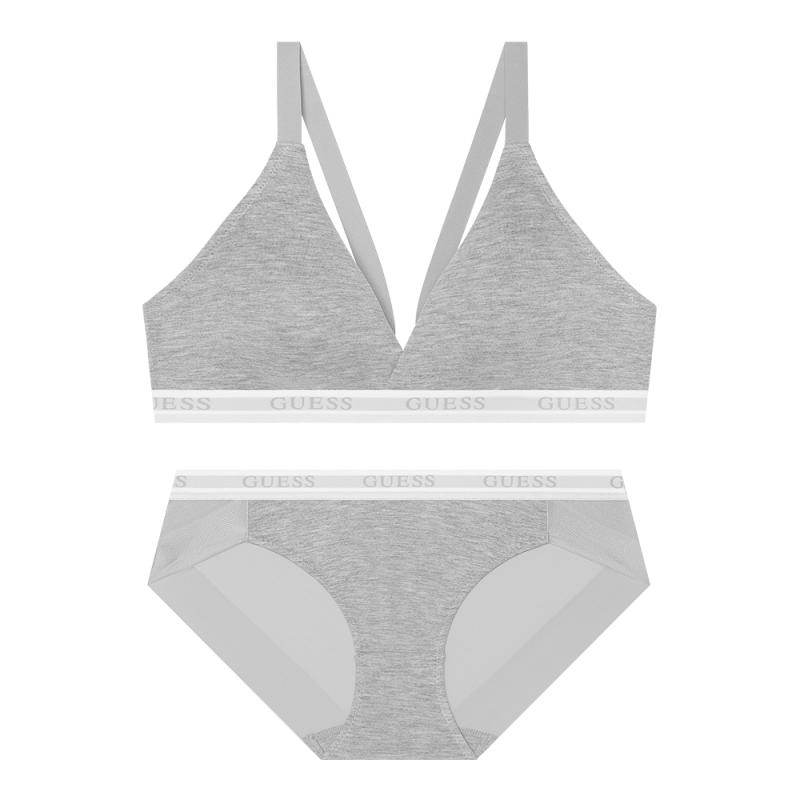 게스언더웨어 GUESS UNDERWEAR 텐셀 스판 멜란지그레이 브라렛 팬티 세트