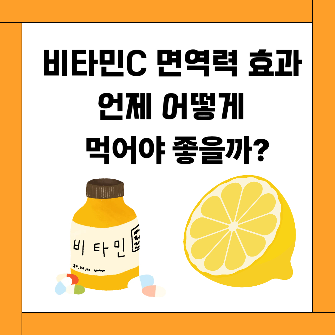 비타민C 면역력 효과, 언제 어떻게 먹어야 좋을까?