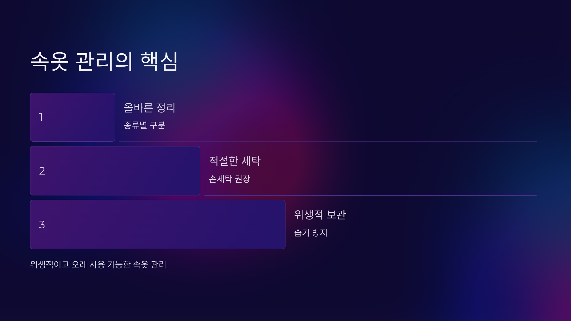 속옷 관리의 핵심