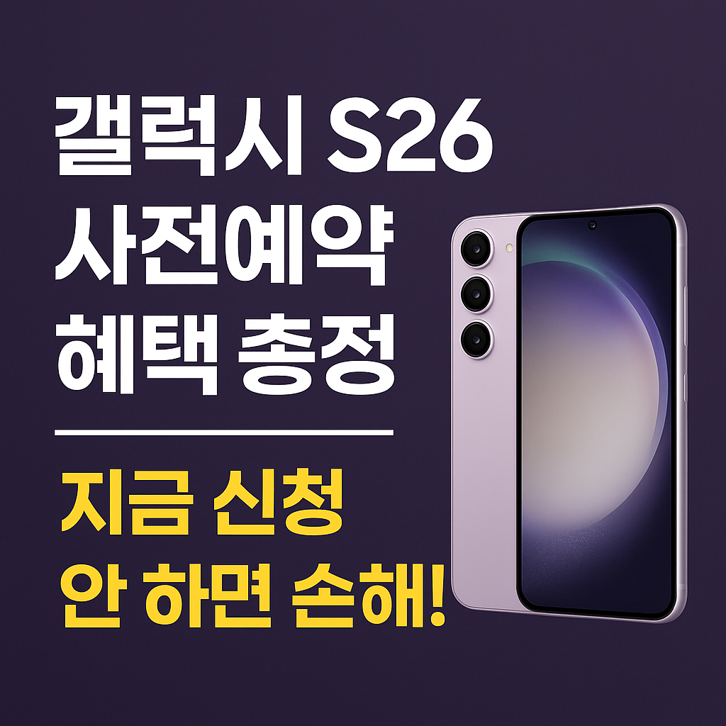 갤럭시 S26 사전 예약 시 혜택