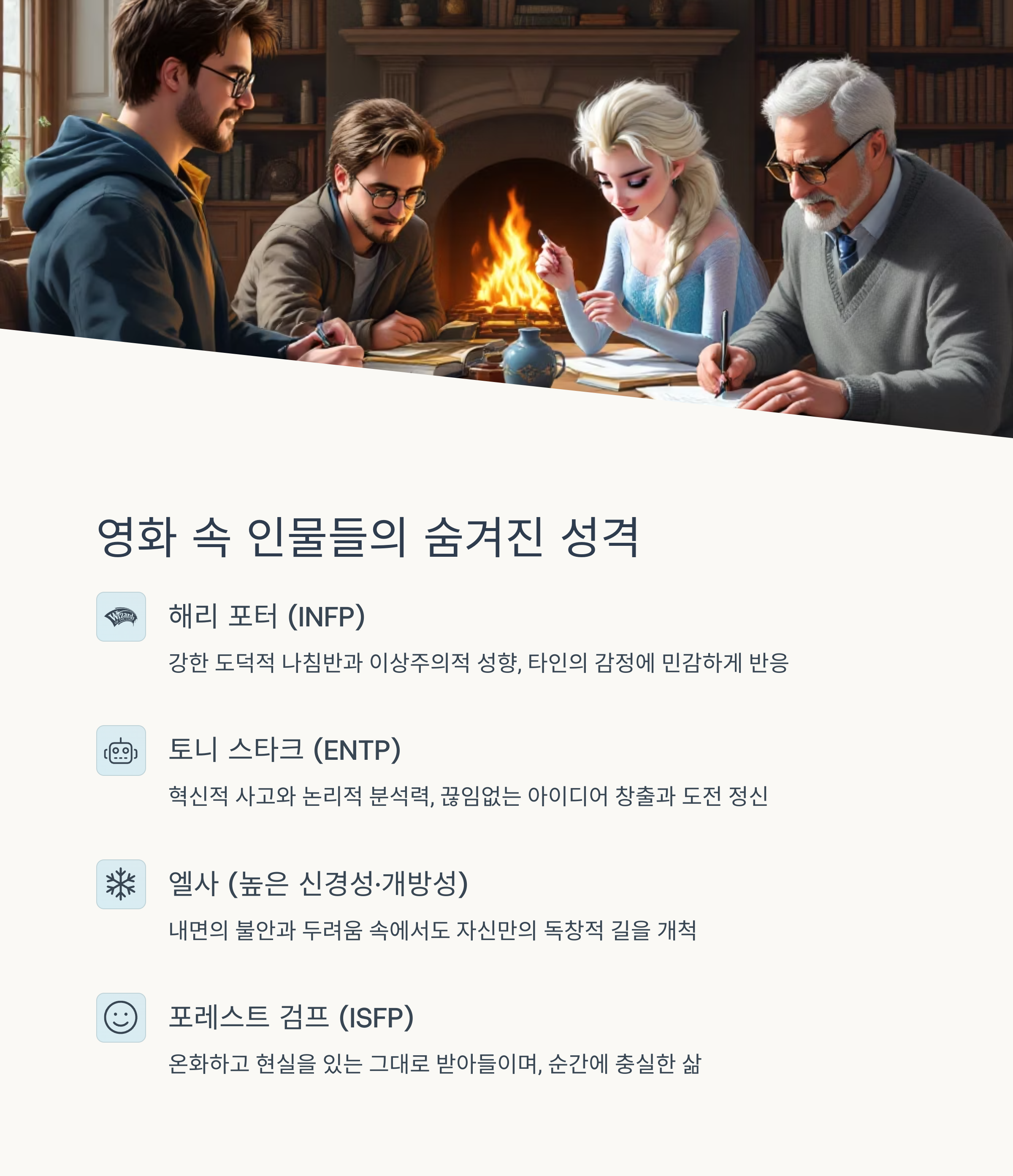 영화속 대표 4명의 캐릭터 분석 관련 사진