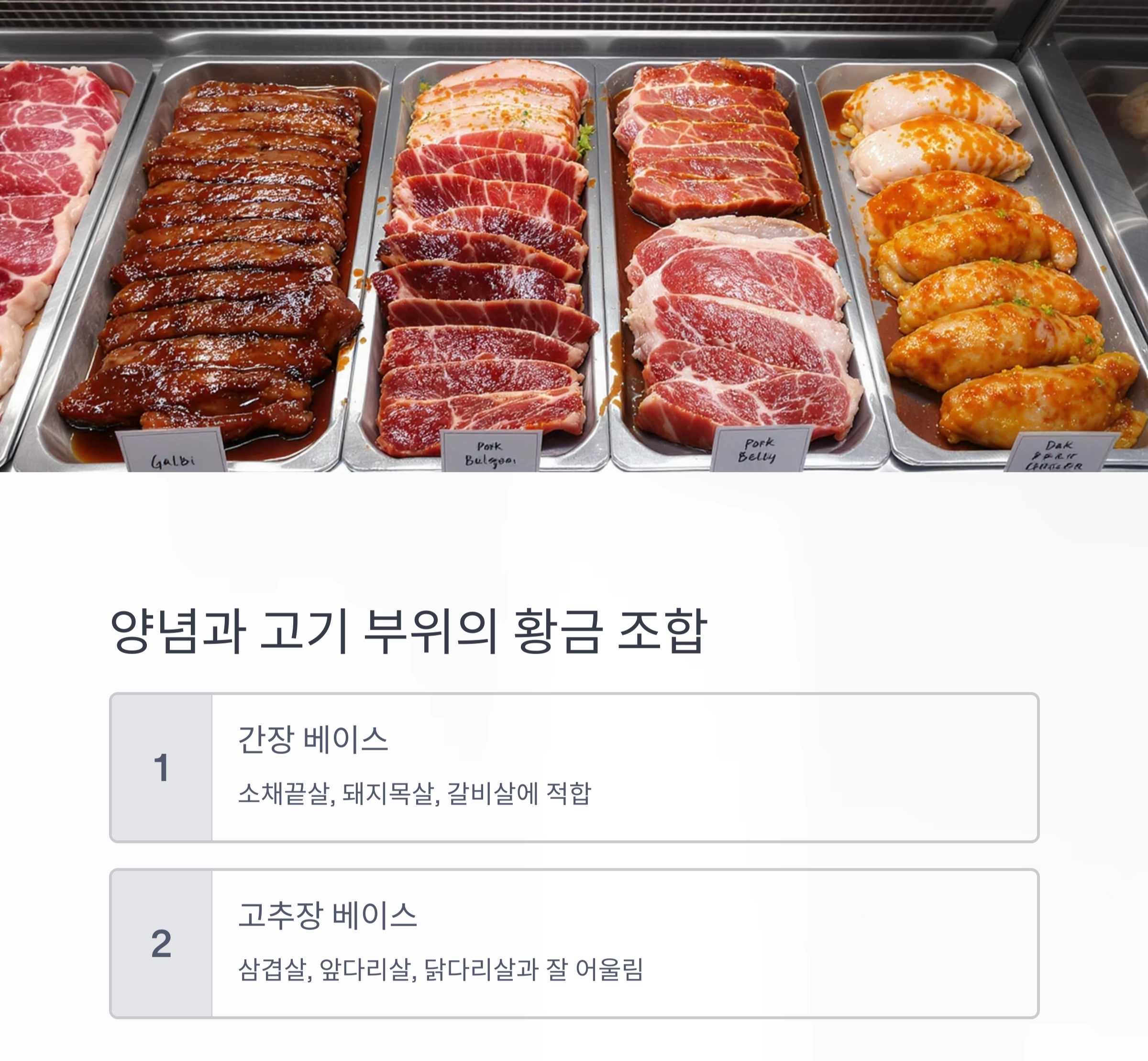 고기 양념의 핵심, 간장 베이스와 고추장 베이스의 차이 완벽 이해하기