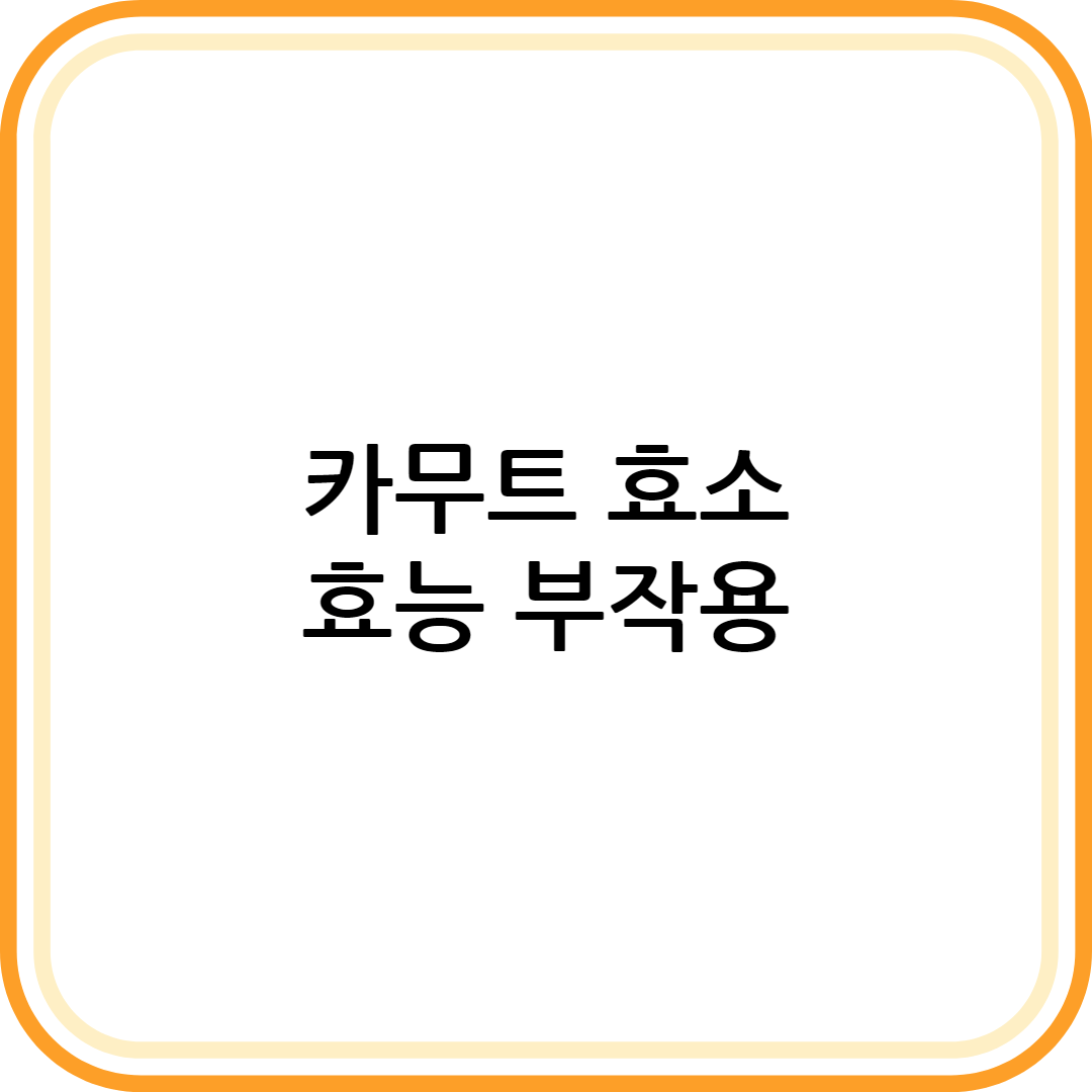 카무트 효소 효능