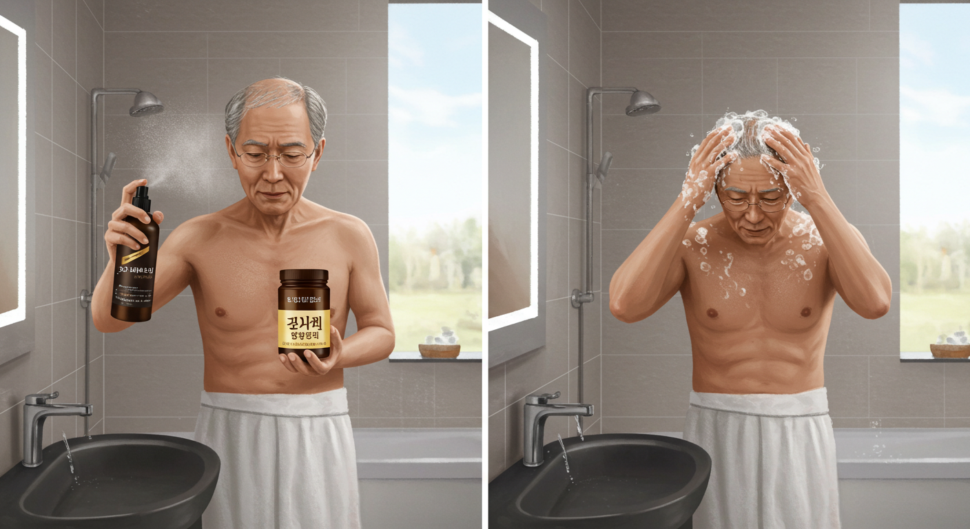 65세이상 시니어의 머리카락이 풍성해지는 두피 중심 머리감기법! 탈모 예방의 핵심 루틴