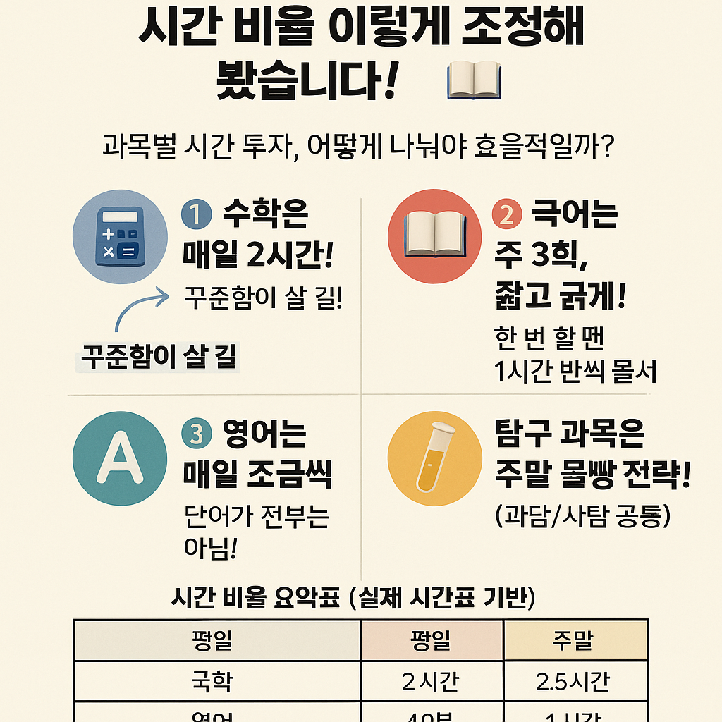 고2 공부법, 국영수탐 시간 비율 이렇게 조정해봤습니다!