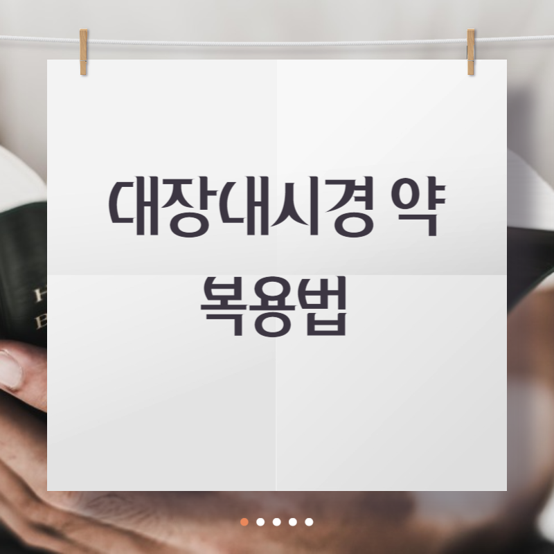대장내시경 약 복용법