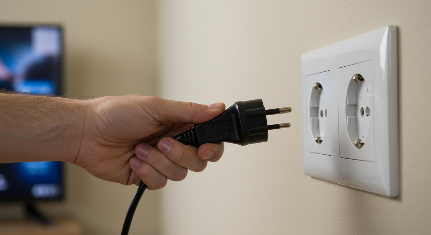 전원플러그 빼기