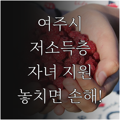 놓치면 손해! 2025 여주시 저소득..