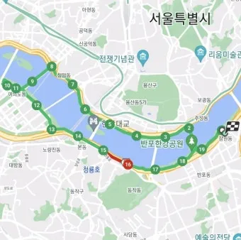 자전거 한강 코스 여유 구간 화장실 위치 자판기 포인트 안내_8