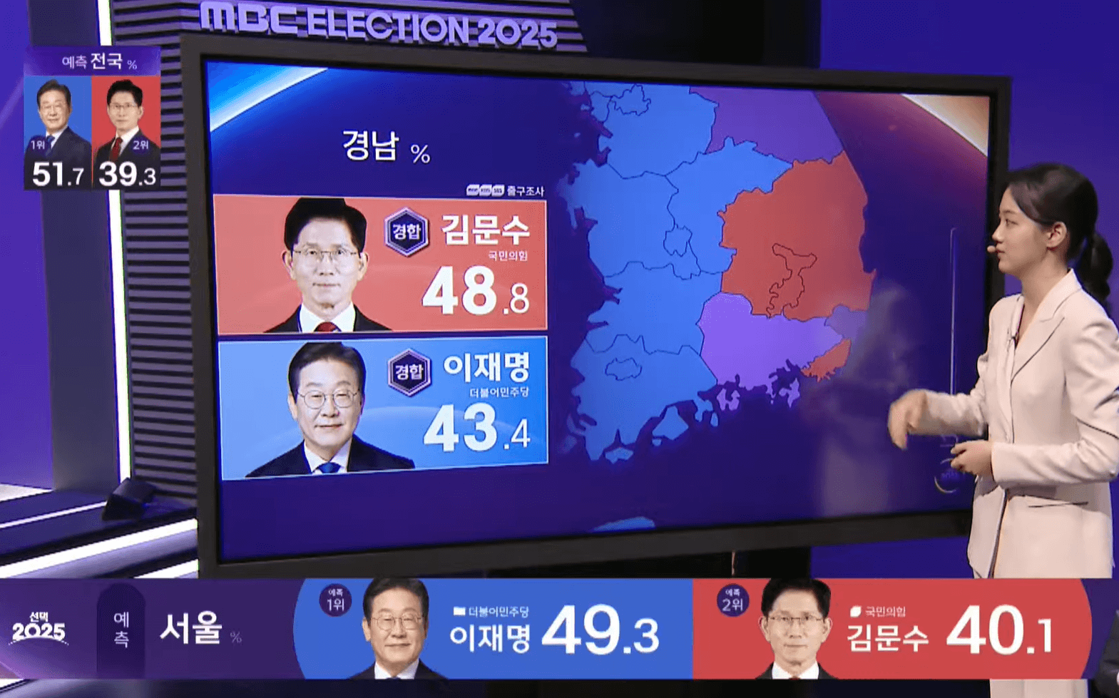 대선 개표방송 실시간 &#124; 시도별 출구조사 결과