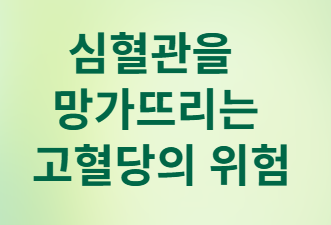 고혈당 지속되면 심장 기능 점점 망가집니다!
