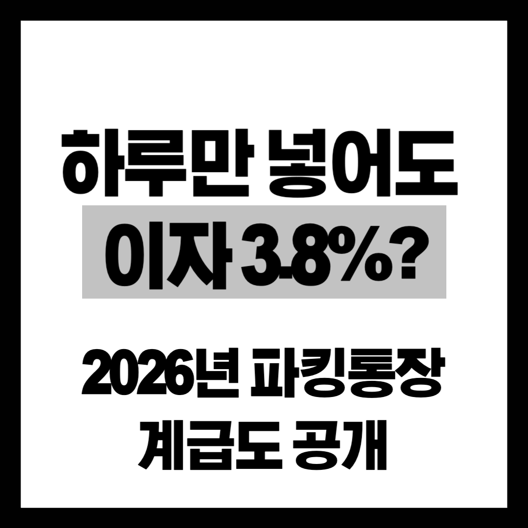 2026년 설날 세뱃돈·명절 보너스 그대로 둘 건가요? 하루만 맡겨도 이자 붙는 파킹통장 추천 TOP 3