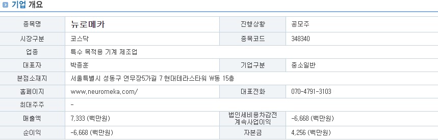 뉴로메카 공모주 전망5