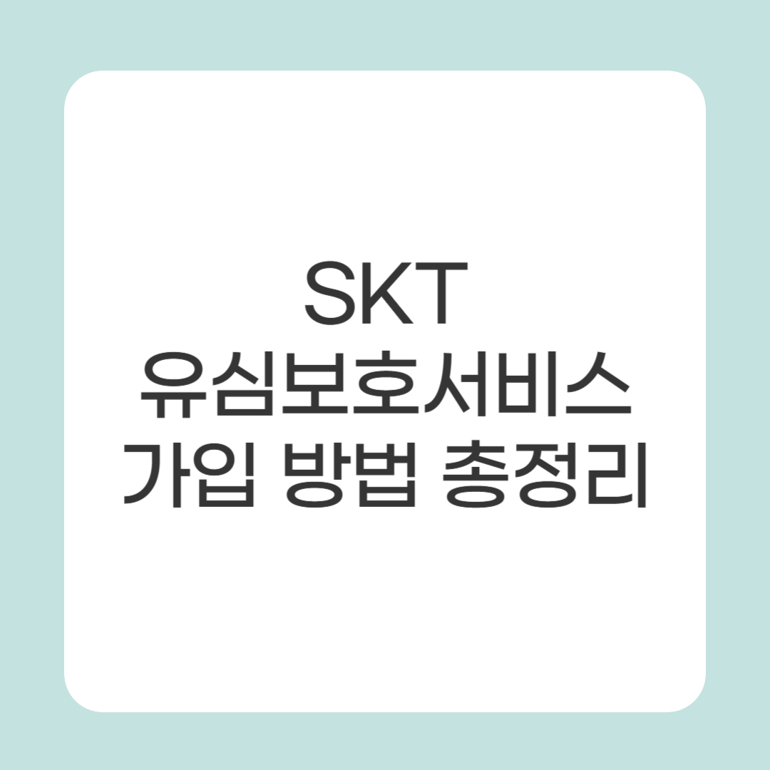 SKT 유심보호서비스 가입 방법
