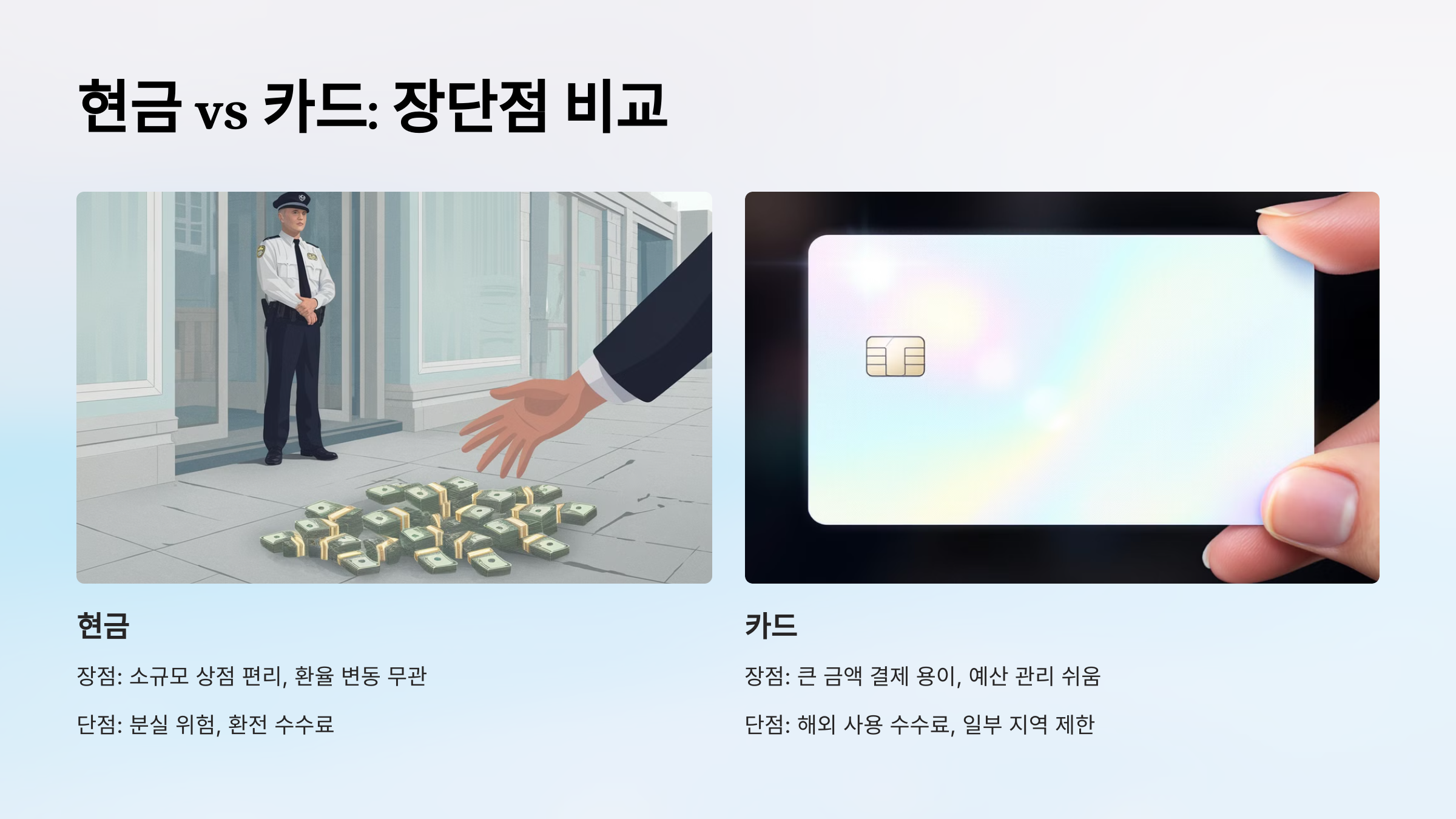 💰 현금 vs 카드: 장단점 비교