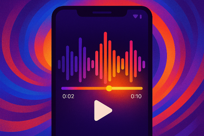 10초 구간이 강조된 스마트폰 음악 파형 이미지