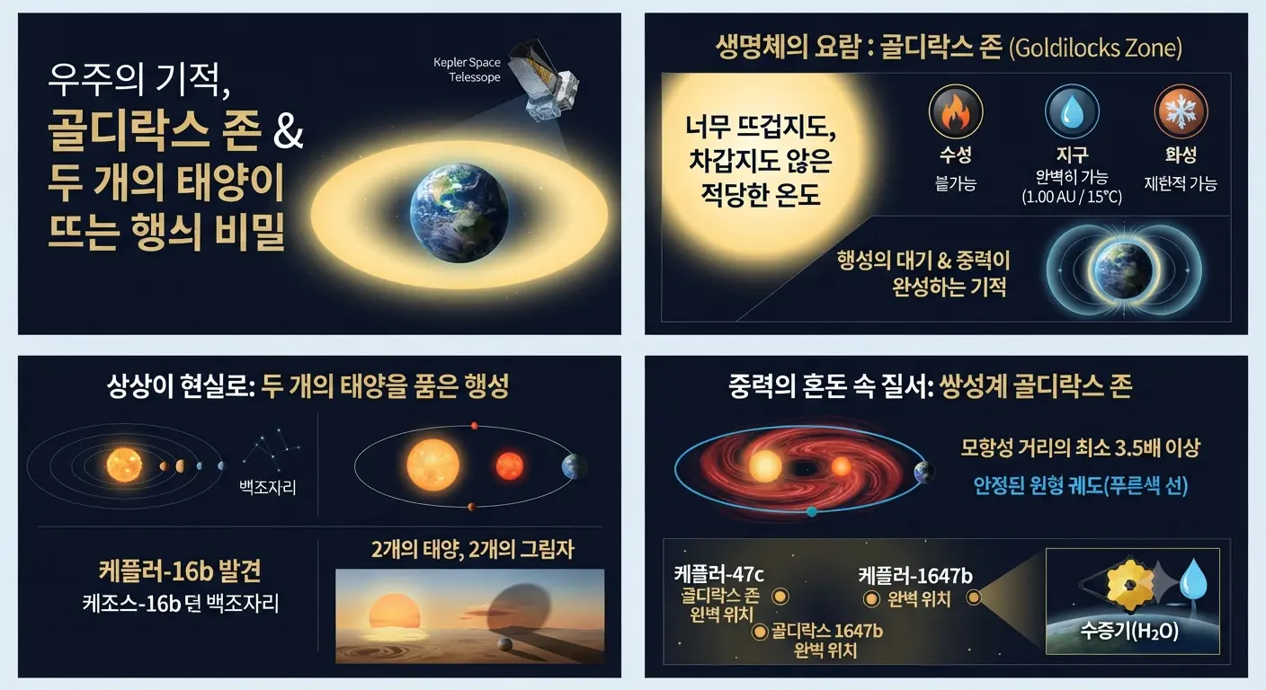 우주의 기적 골디락스 존과 영화 속 타투인처럼 두 개의 태양이 뜨는 쌍성계 외계행성의 비밀