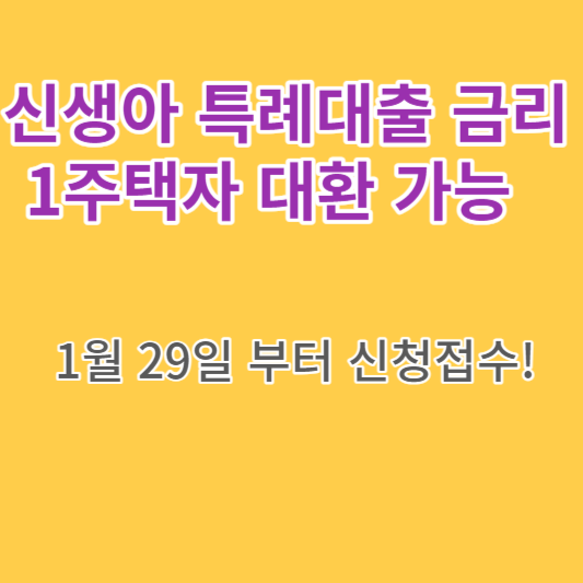 신생아 특례대출 금리 1주택자 대환 가능