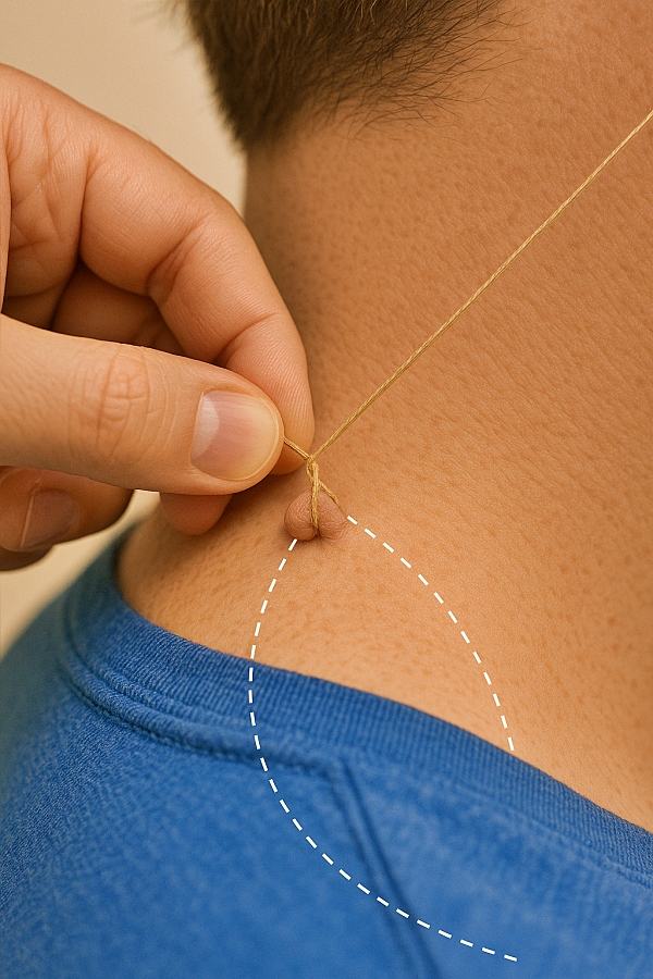 쥐젖 제거하는 모습