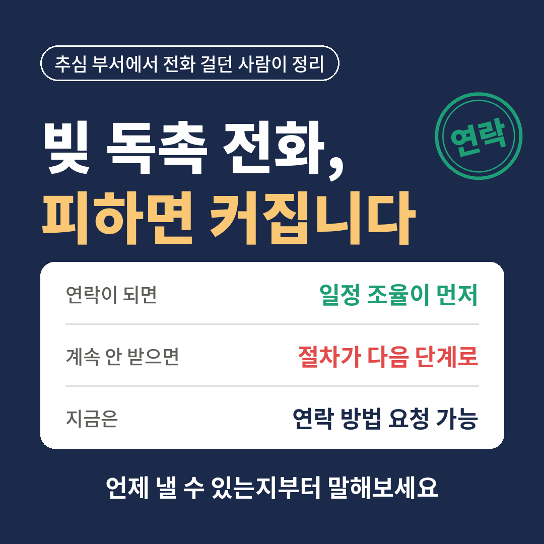 빚 독촉 전화 대처법 - 연락이 되면 상환 일정 조율부터