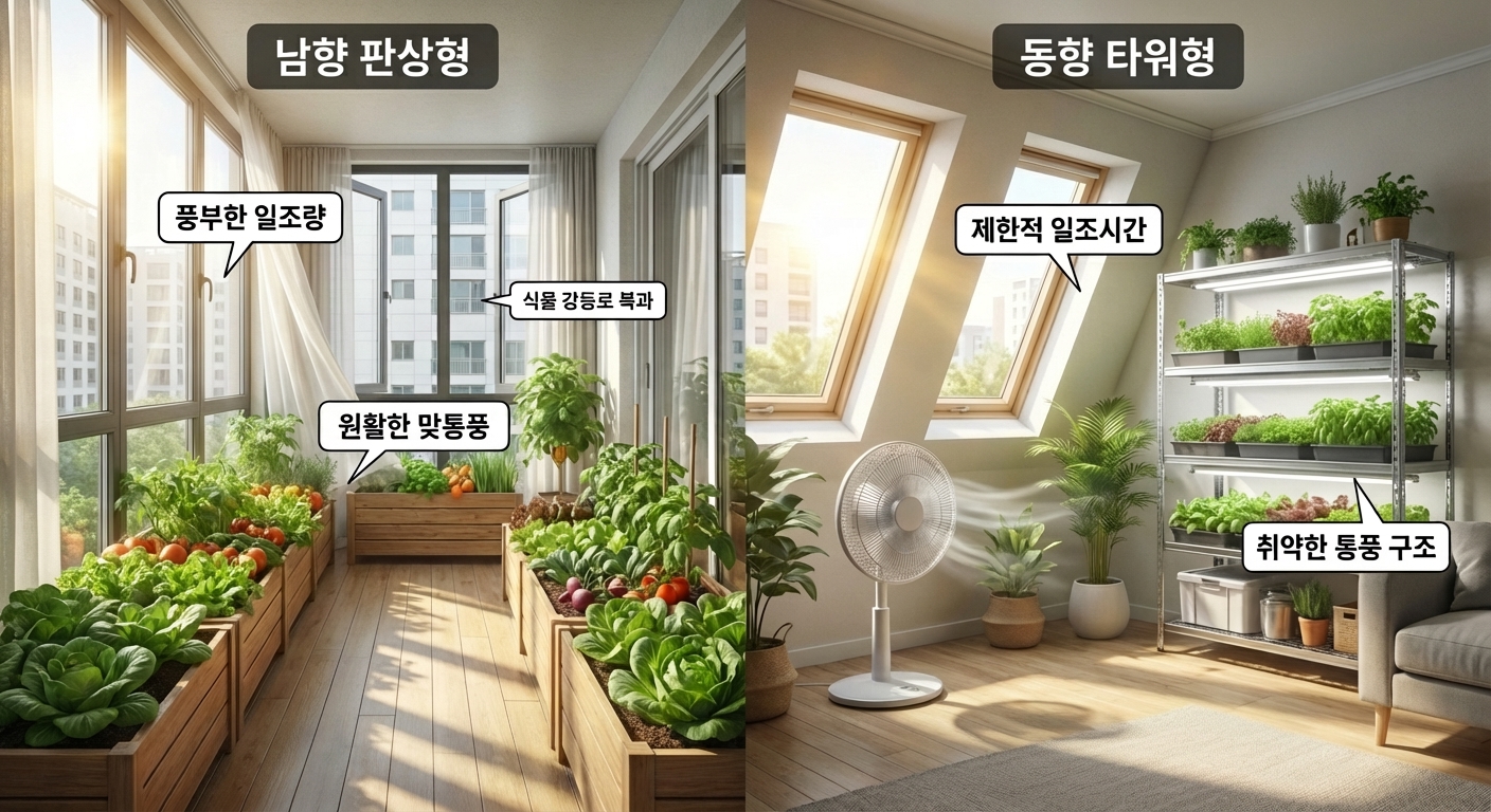 아파트 구조에 따라 달라지는 실내 농업 방식