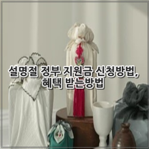 설명절 정부 지원금 신청방법, 혜택 받는방법