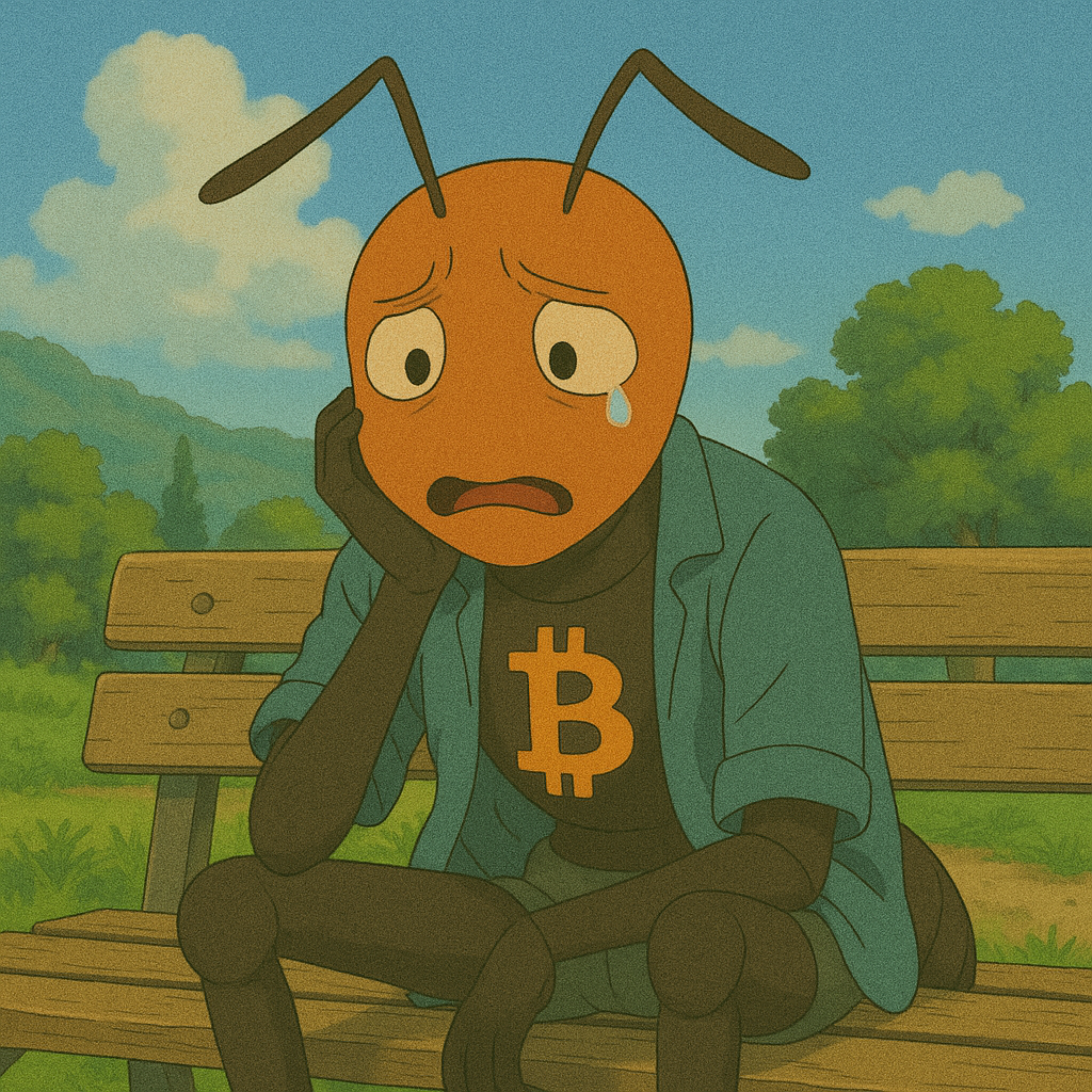 “비트코인에 물린 개미” 커뮤니티 패러디 사진