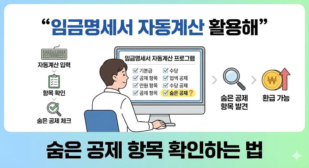 임금명세서 자동계산 활용해 숨은 공제 항목 확인하는 법