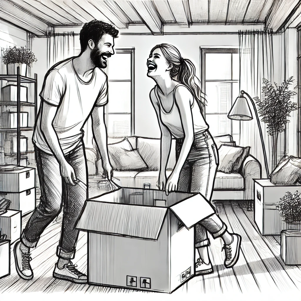 A newlywed couple image