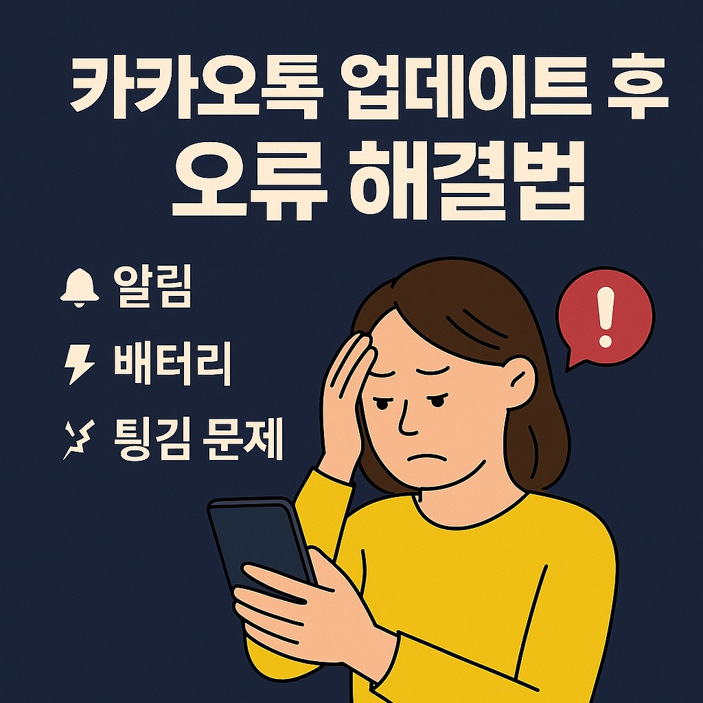 카카오톡 업데이트 후 알림·배터리·튕김 문제 1분 점검 가이드