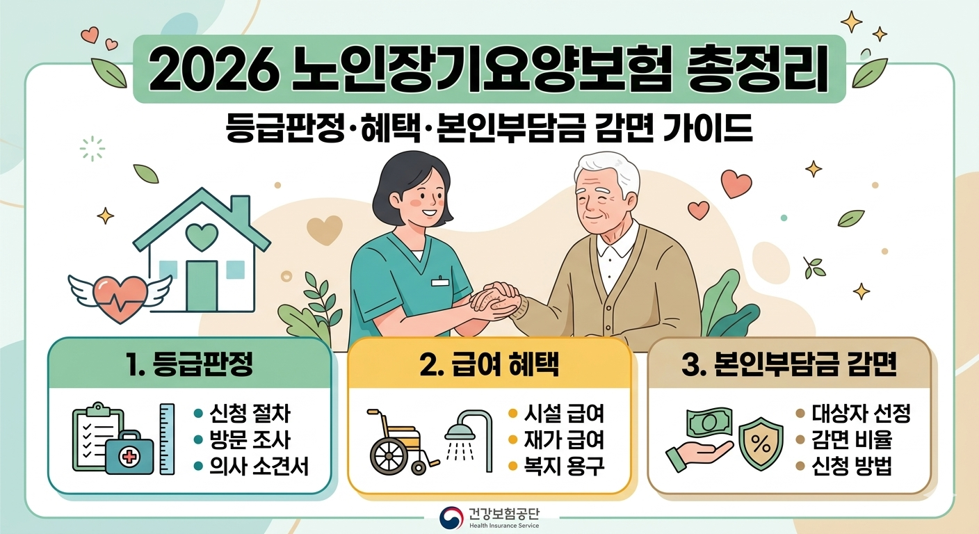 2026년 노인장기요양보험 정책을 주제로 한 대표 인포그래픽