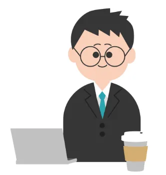 커피 한 잔 마시고 있는 청년 직장인