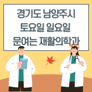 경기도 남양주시 토요일 일요일 재활의학과 진료 문여는 병원 리스트