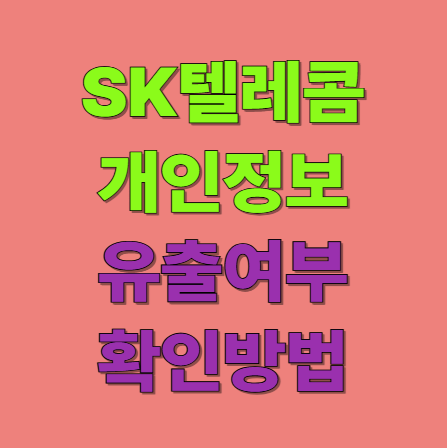 SKT 개인정보 유출 여부 확인 방법