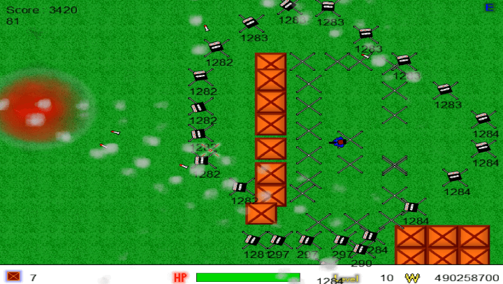 미사일-터렛을-설치하여-곱등이-무리를-방어하는-화면