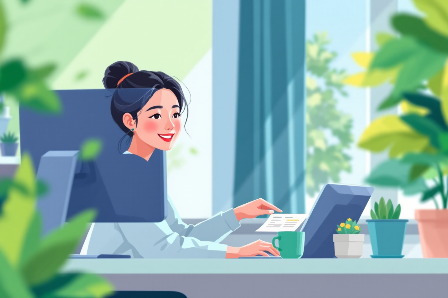 PC로 신청중인 여성