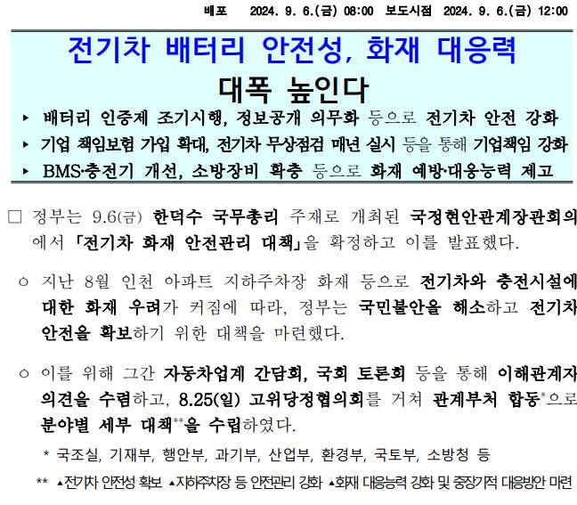 전기차 화재 방지 대책