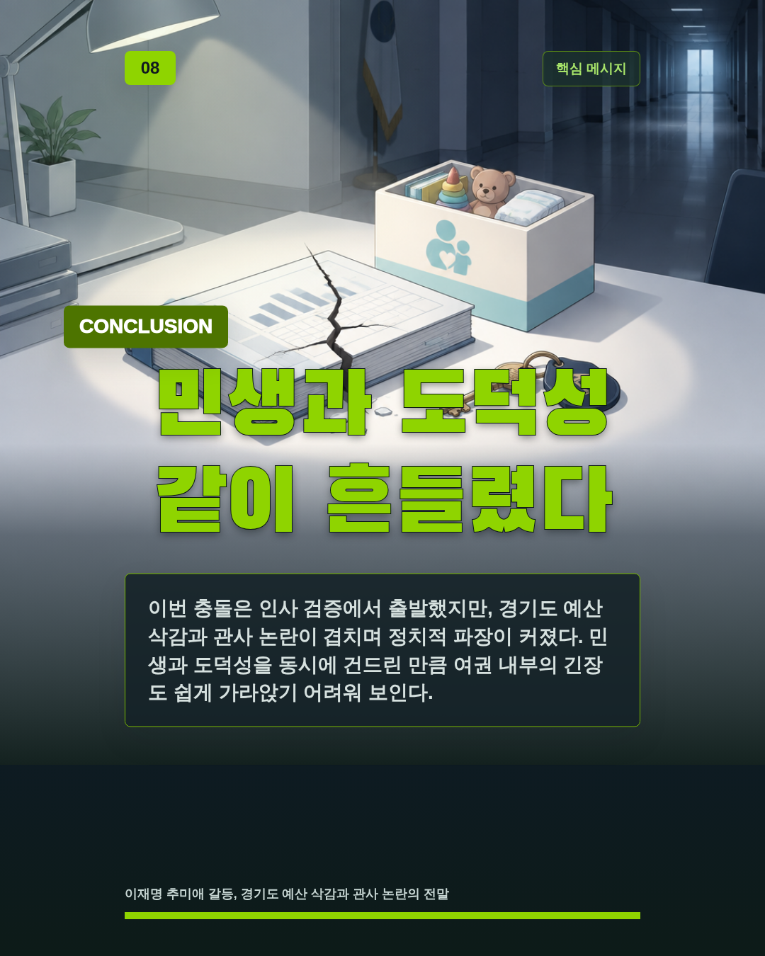 민생과 도덕성 같이 흔들렸다