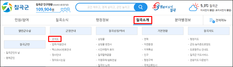 칠곡군청-홈페이지