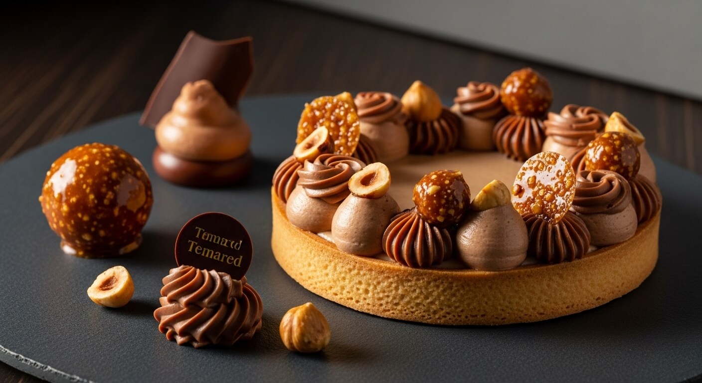 헤이즐넛의 대표 활용 예: 프랄린, 가나슈, 타르트