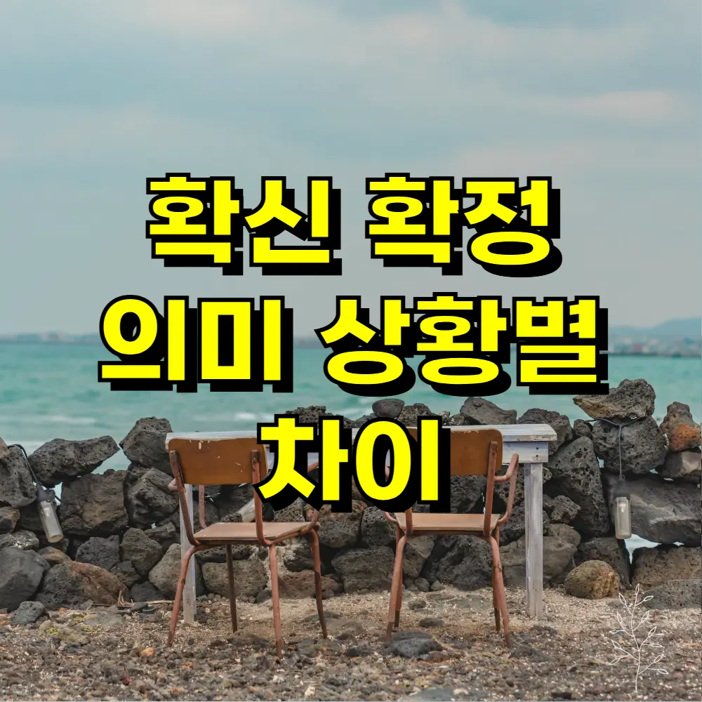 확신 확정 의미 상황별 차이