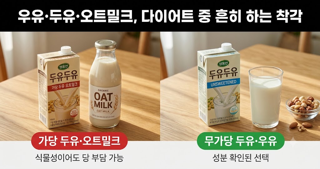 우유&middot;두유&middot;오트밀크, 다이어트 중 흔히 하는 착각