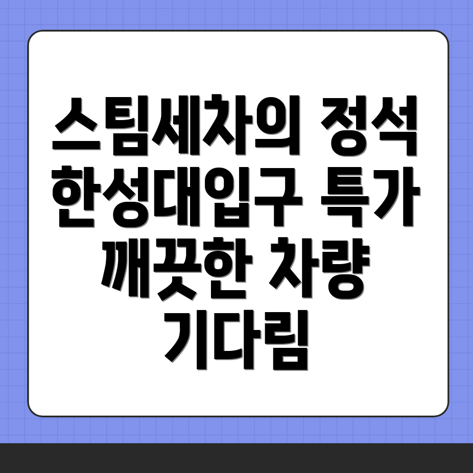 한성대입구역 스팀세차