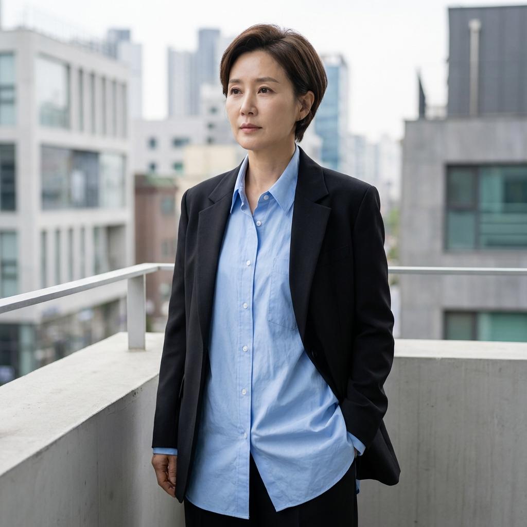 뱃살은 가리고 세련미는 더하는 블루 셔츠 체형별 핏 가이드