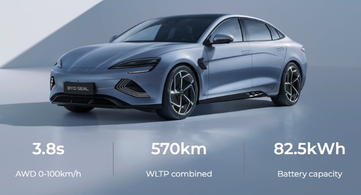 세계 1위 전기차 업체 중국 BYD 전기자동차 실(Seal) 가격, 배터리
