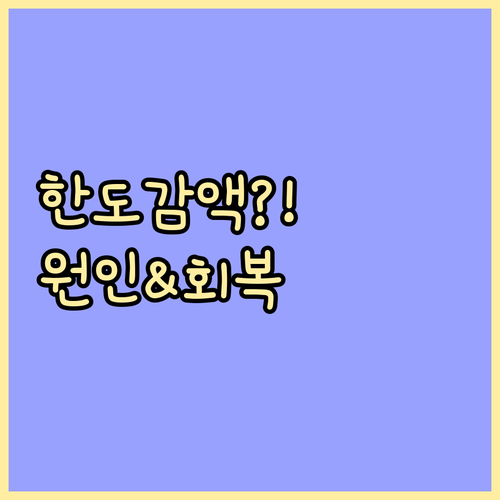 마이너스통장 한도 감액? 원인 파악부..
