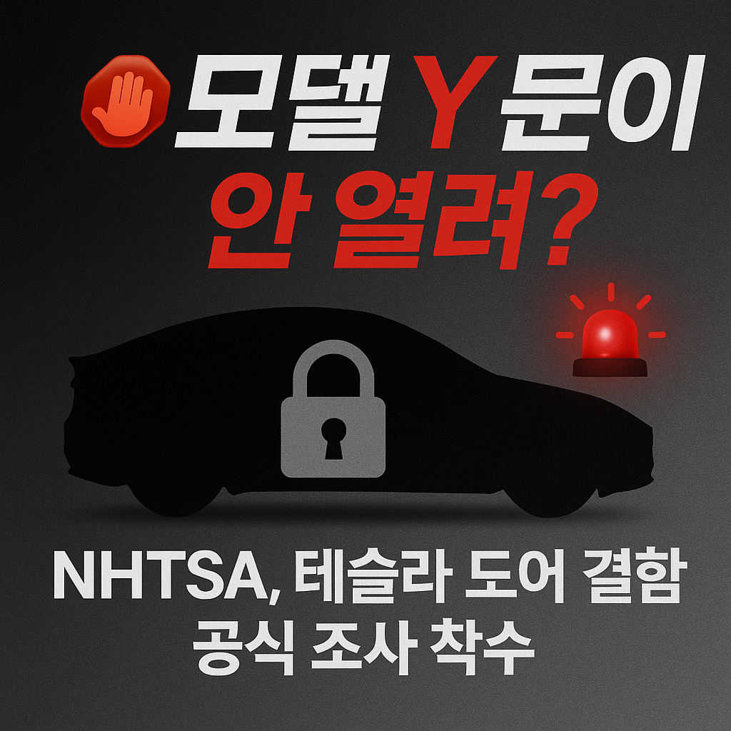 테슬라 모델 Y 도어 결함, 미국 도로교통안전국(NHTSA) 조사 착수