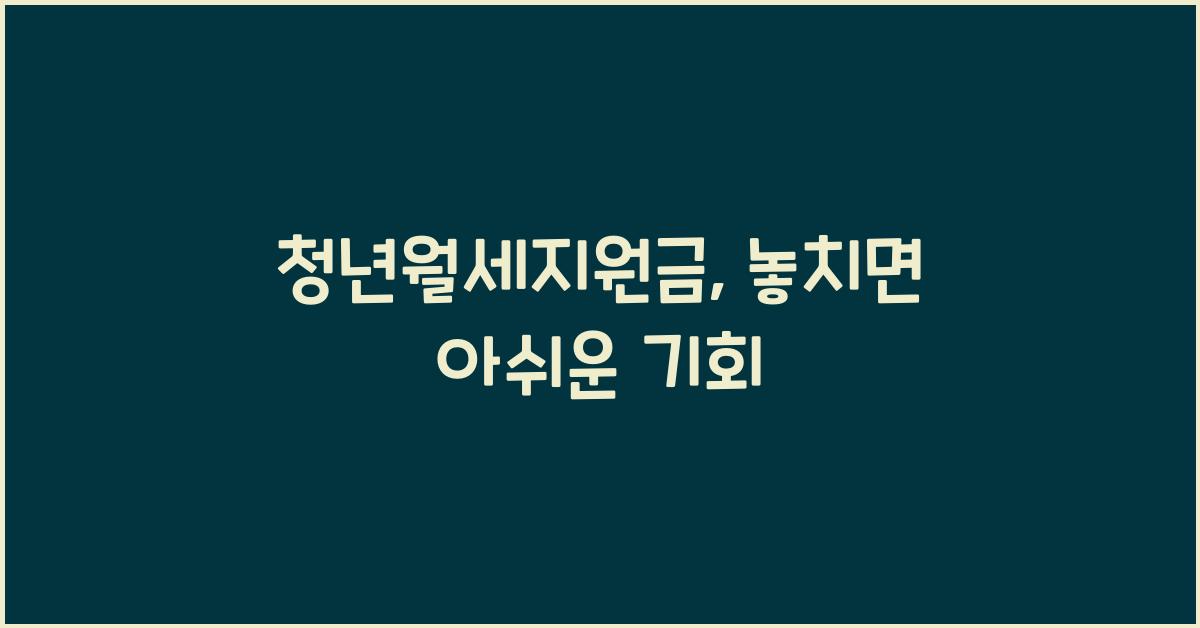 청년월세지원금