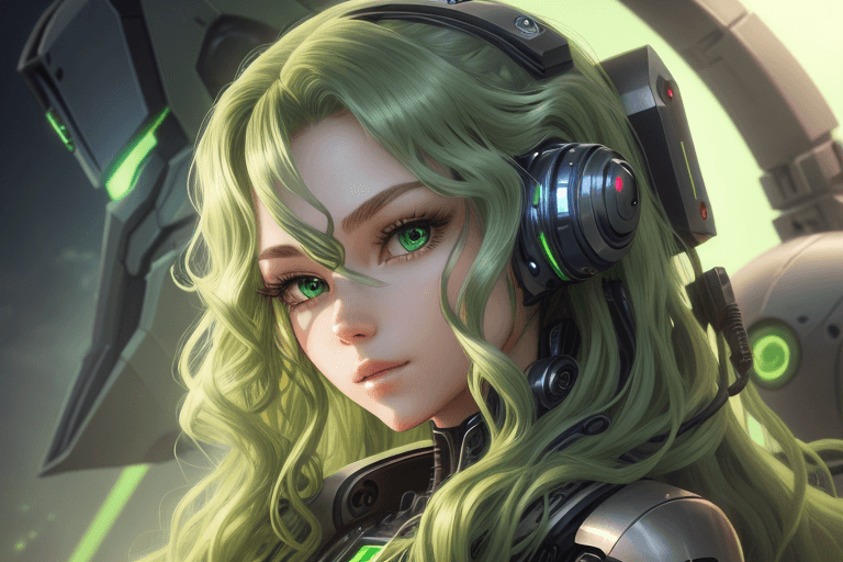 Playground AI로 생성한 그림(1) - 그린 헤어 로봇